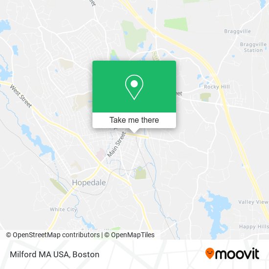 Milford MA USA map