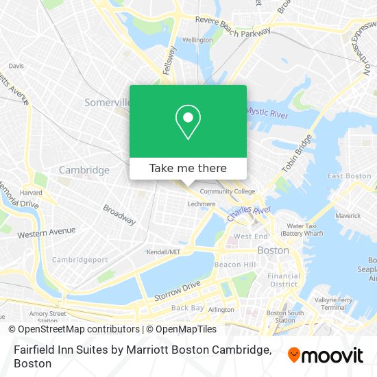Mapa de Fairfield Inn Suites by Marriott Boston Cambridge