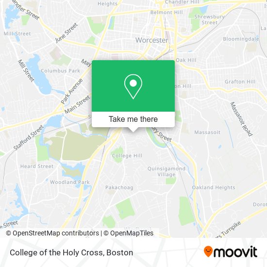 College of the Holy Cross map