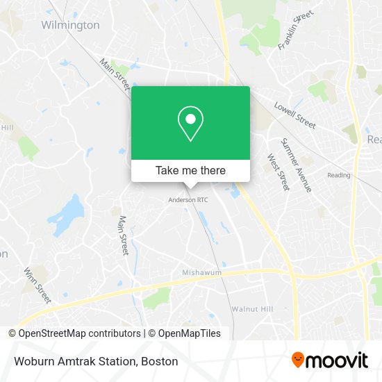 Mapa de Woburn Amtrak Station