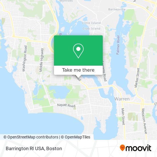 Barrington RI USA map