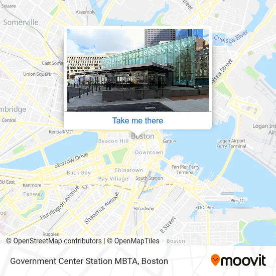 Government Center Station MBTA map
