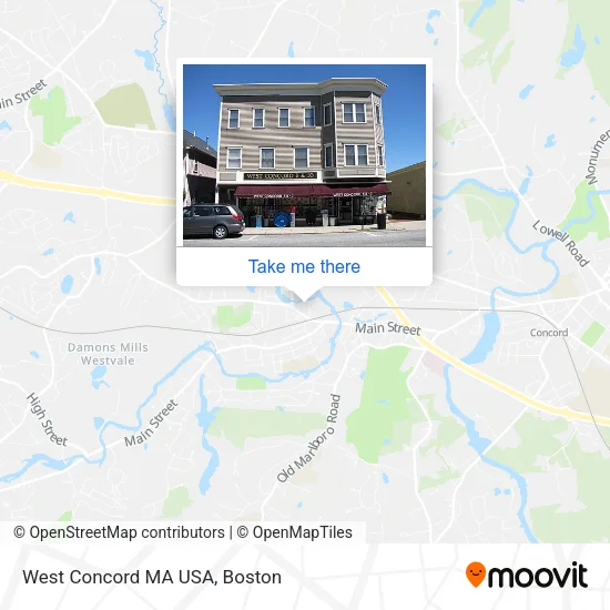 Mapa de West Concord MA USA