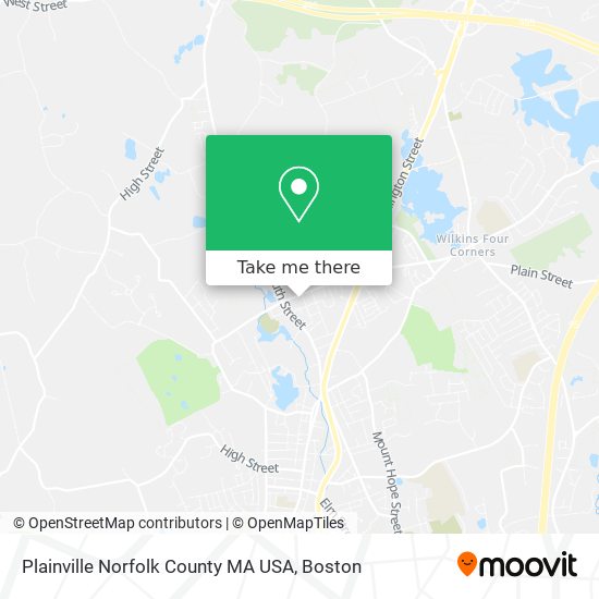 Plainville Norfolk County MA USA map