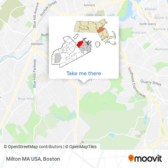 Milton MA USA map