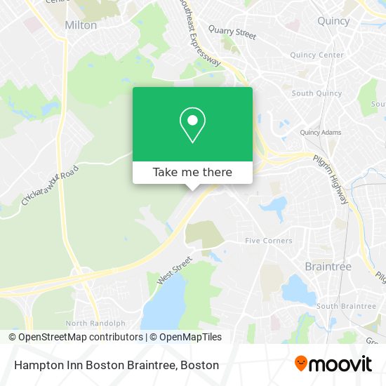 Hampton Inn Boston Braintree map