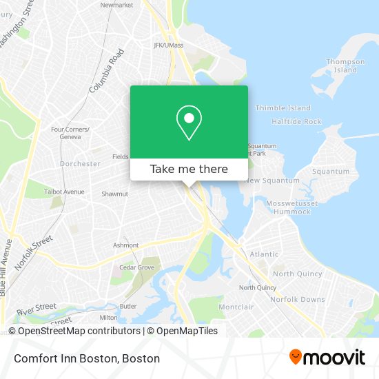 Mapa de Comfort Inn Boston