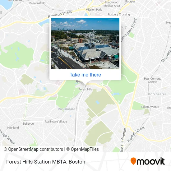 Forest Hills Station MBTA map