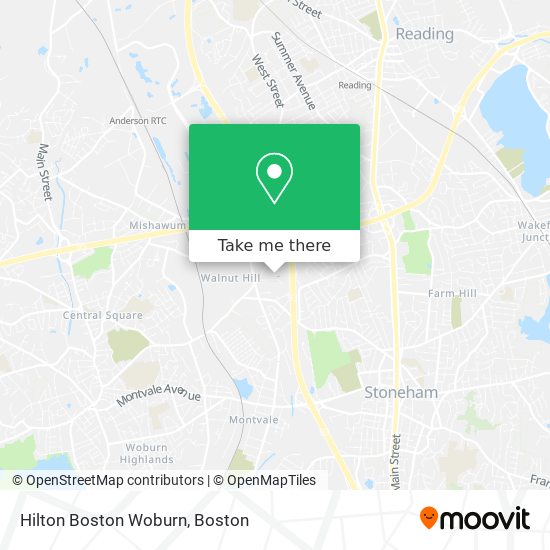 Hilton Boston Woburn map