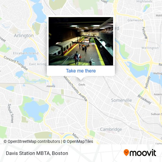 Davis Station MBTA map