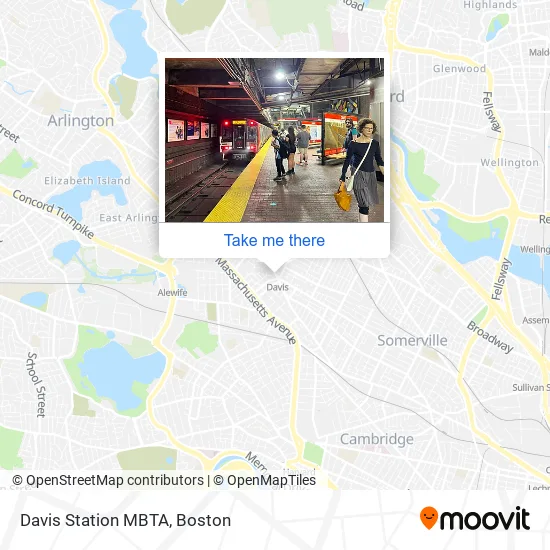 Davis Station MBTA map