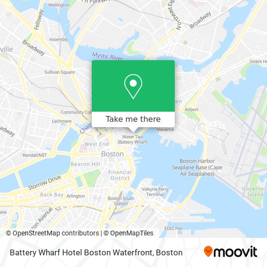 Battery Wharf Hotel Boston Waterfront map