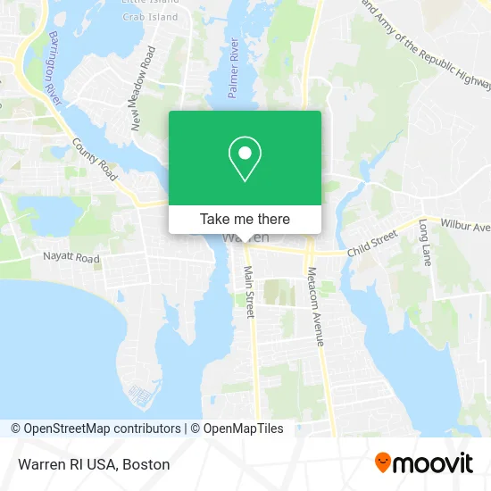 Warren RI USA map