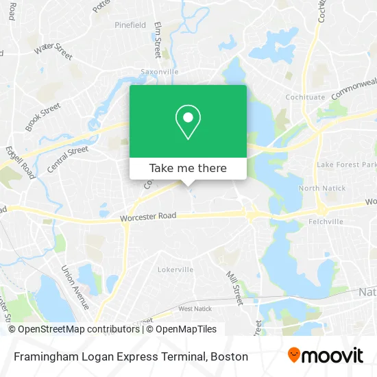 Framingham Logan Express Terminal map
