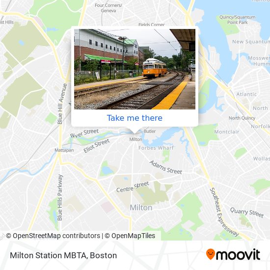 Milton Station MBTA map