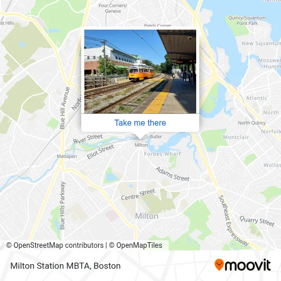 Milton Station MBTA map
