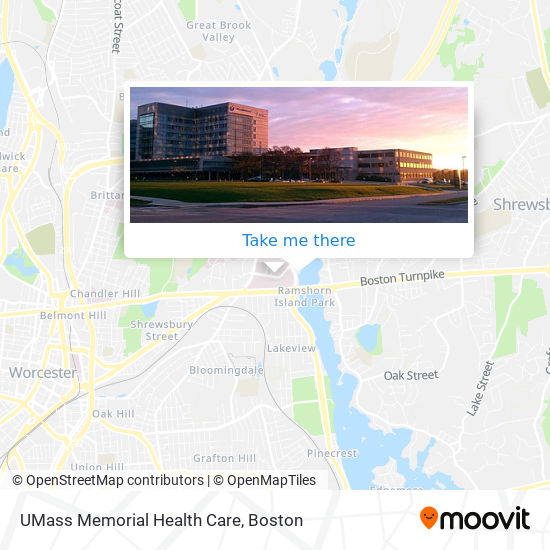 Mapa de UMass Memorial Health Care