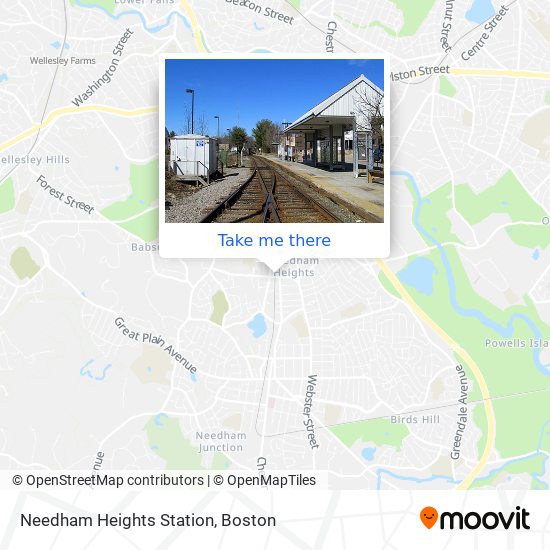 Needham Heights Station map