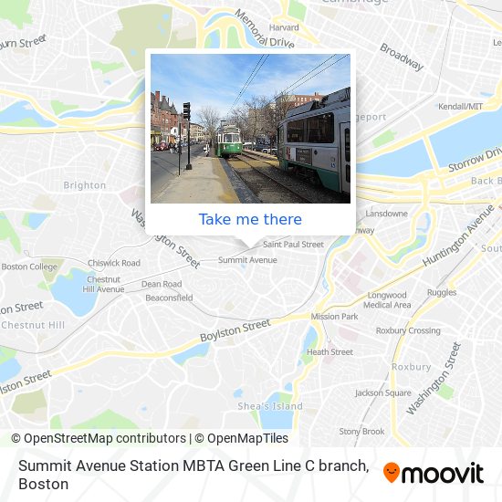 Summit Avenue Station MBTA Green Line C branch map