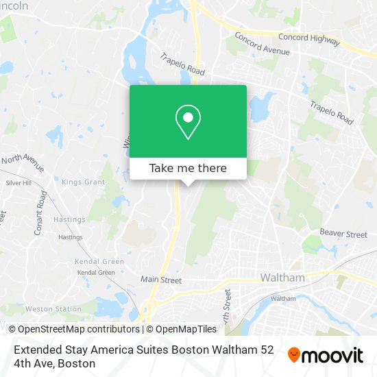 Mapa de Extended Stay America Suites Boston Waltham 52 4th Ave