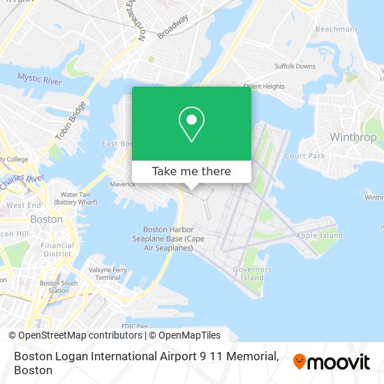 Boston Logan International Airport 9 11 Memorial map