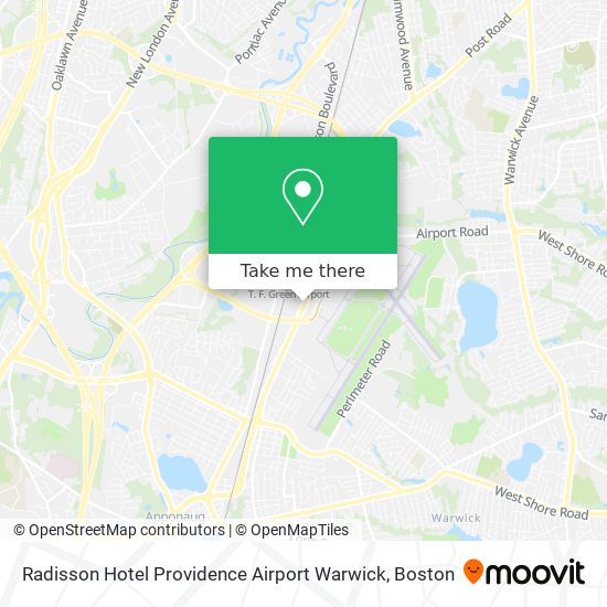 Radisson Hotel Providence Airport Warwick map