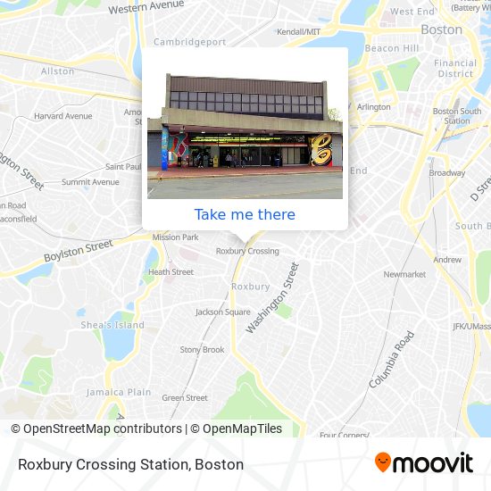 Mapa de Roxbury Crossing Station