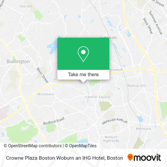 Crowne Plaza Boston Woburn an IHG Hotel map