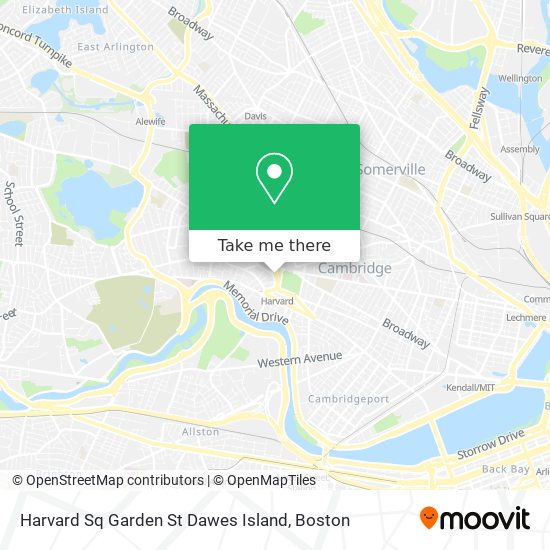 Harvard Sq Garden St Dawes Island map