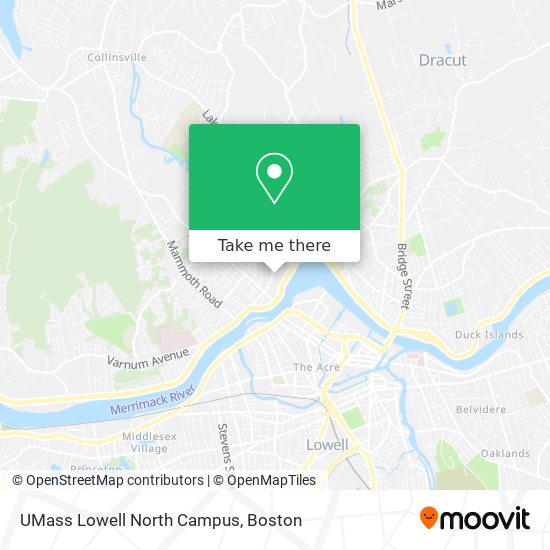 Mapa de UMass Lowell North Campus