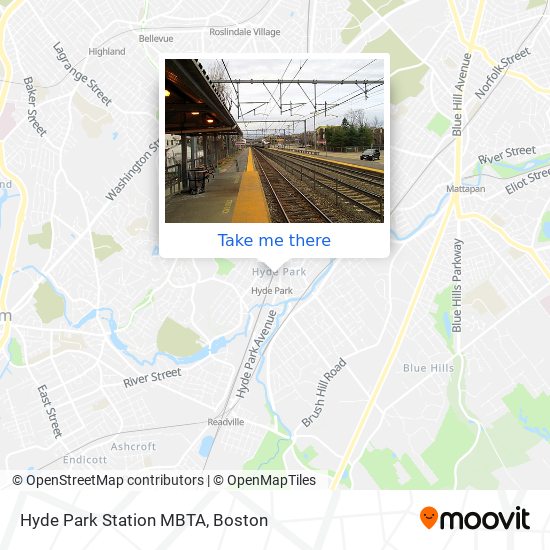 Hyde Park Station MBTA map