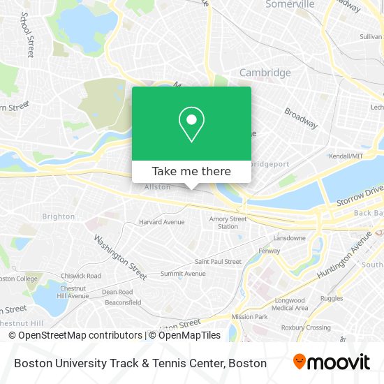 Boston University Track & Tennis Center map