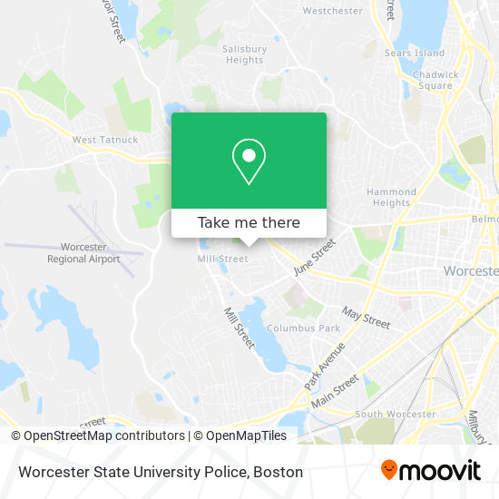 Mapa de Worcester State University Police