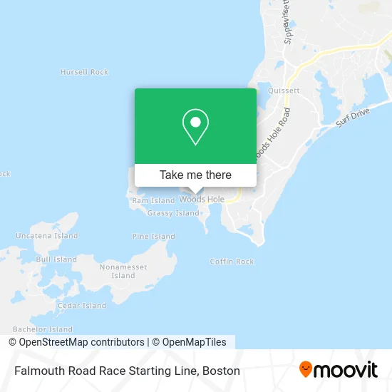 Falmouth Road Race Starting Line map