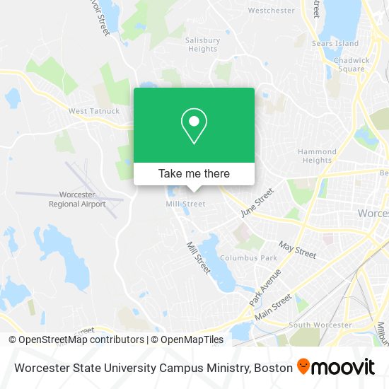 Mapa de Worcester State University Campus Ministry