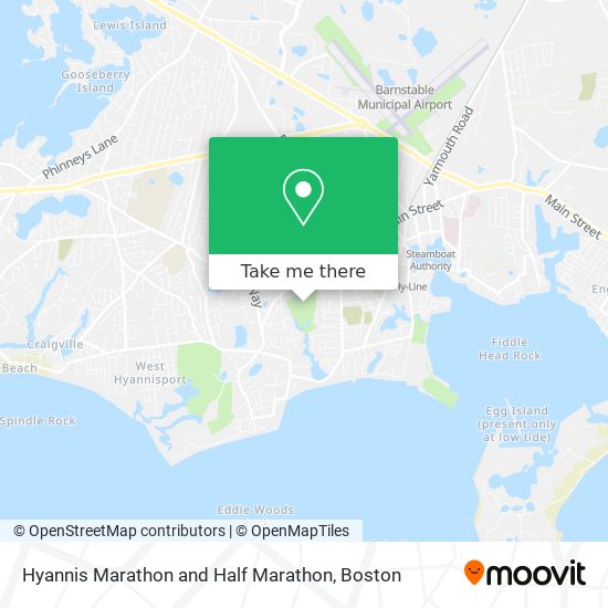 Mapa de Hyannis Marathon and Half Marathon