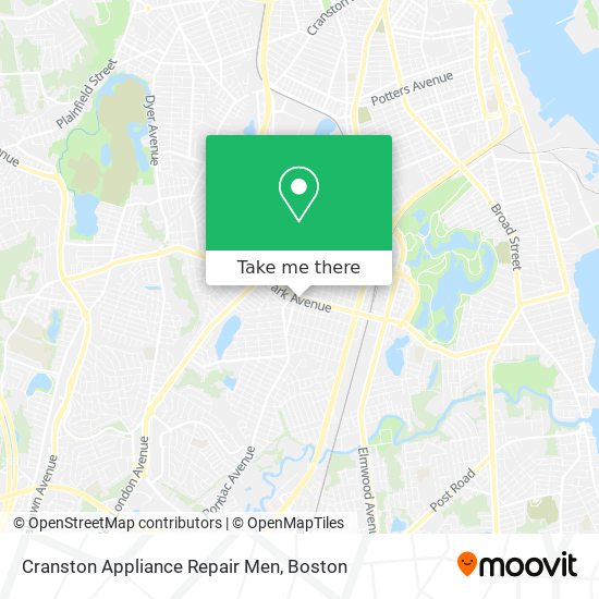 Cranston Appliance Repair Men map
