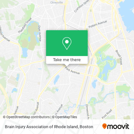 Brain Injury Association of Rhode Island map