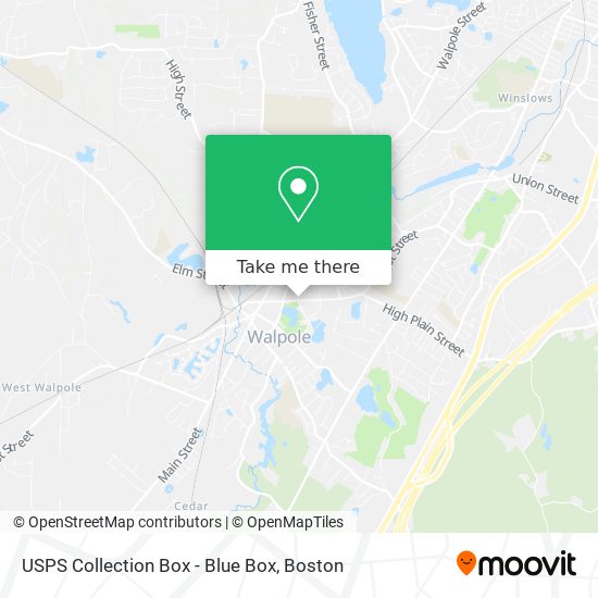 Mapa de USPS Collection Box - Blue Box