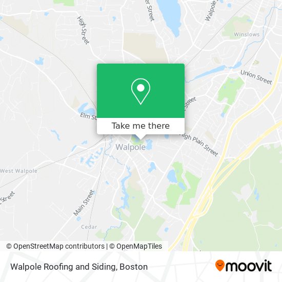 Walpole Roofing and Siding map