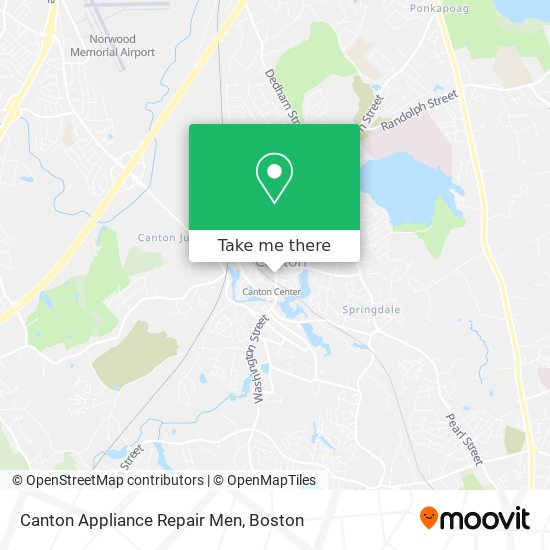 Canton Appliance Repair Men map