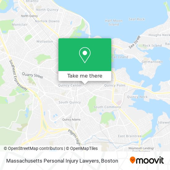 Mapa de Massachusetts Personal Injury Lawyers