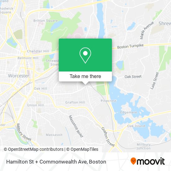 Mapa de Hamilton St + Commonwealth Ave
