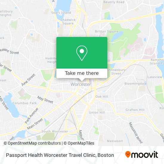 Passport Health Worcester Travel Clinic map