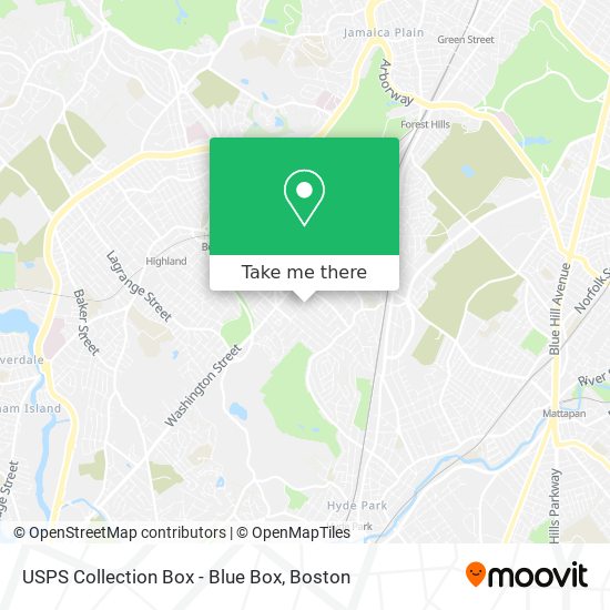 Mapa de USPS Collection Box - Blue Box