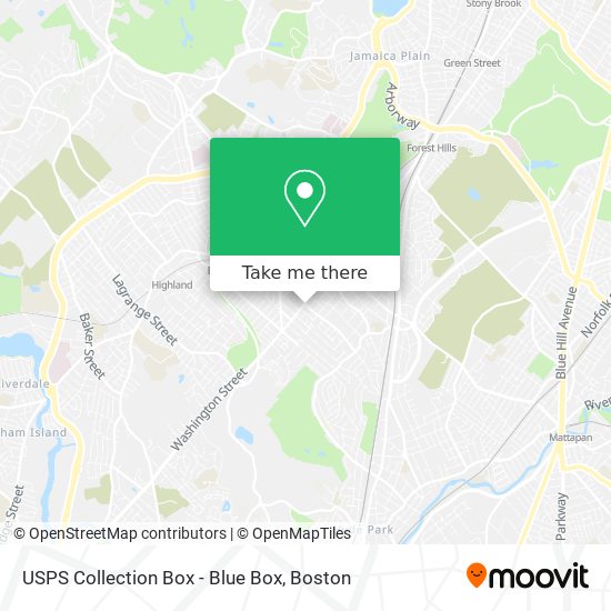 USPS Collection Box - Blue Box map