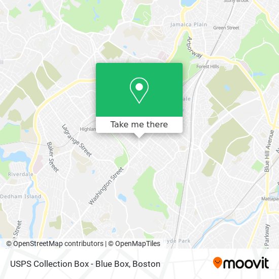 Mapa de USPS Collection Box - Blue Box