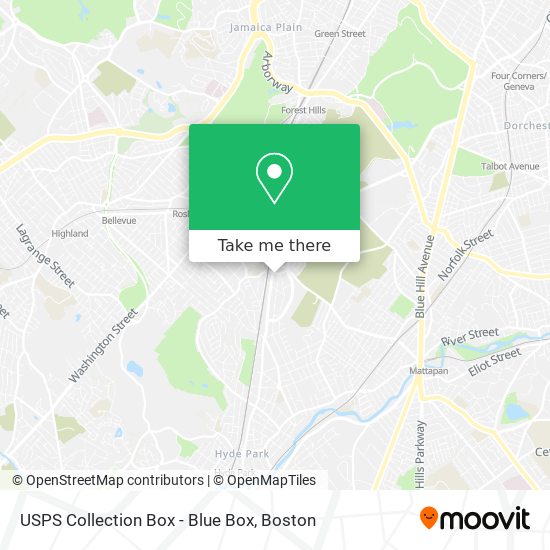 Mapa de USPS Collection Box - Blue Box