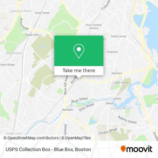 USPS Collection Box - Blue Box map