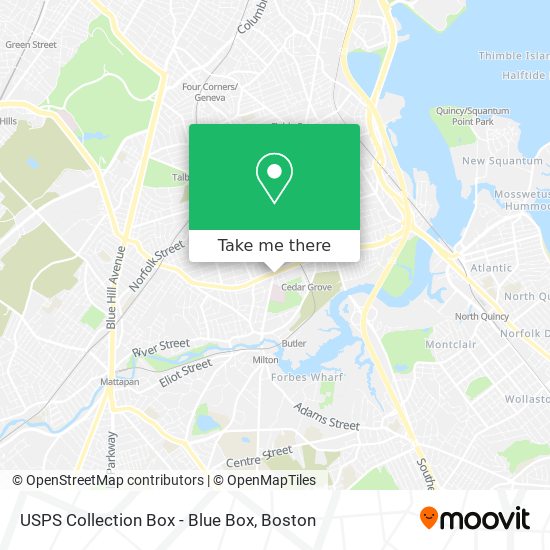 Mapa de USPS Collection Box - Blue Box